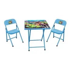 Mesinha Infantil Didática Para Criança 2 Cadeiras Aço Rosa, azul, amarelo , branco