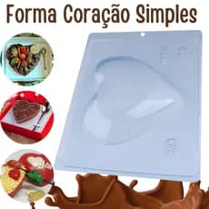 Forma Chocolate Coração Liso 12g/200/500 em Acetato BWB Para Bombom e Doces de Chocolate