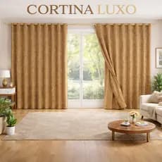 Cortina Sala Grande Tecido Jacquard Semi Blackout Texturizado Para Varão Simples Várias Cores