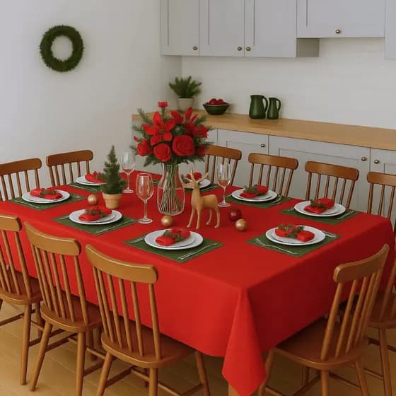 Toalha Mesa 6 Cadeiras Mesa Posta Decoração Tecido Oxford Resistente Premium Várias Cores