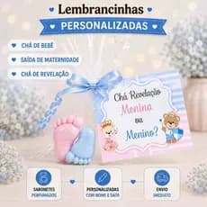 40 Mini Pezinhos Lembrancinhas - Chá Revelação (20 Pares) Sabonetes Perfumados
