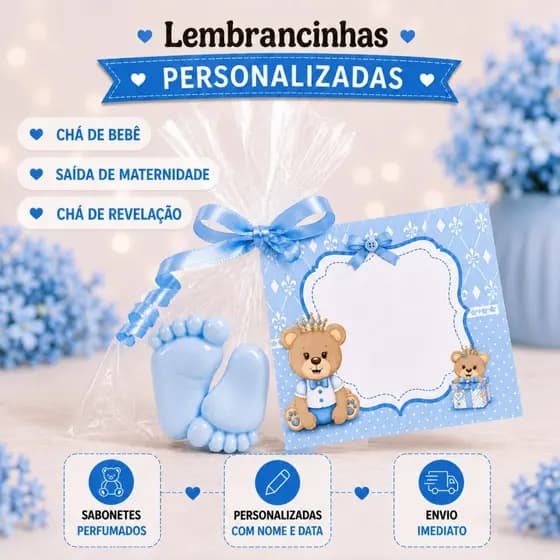 60 Mini Pezinhos Chá de Bebê- Fralda - Saida de materindade - Revelação -  Lembrancinha - (30 Pares)