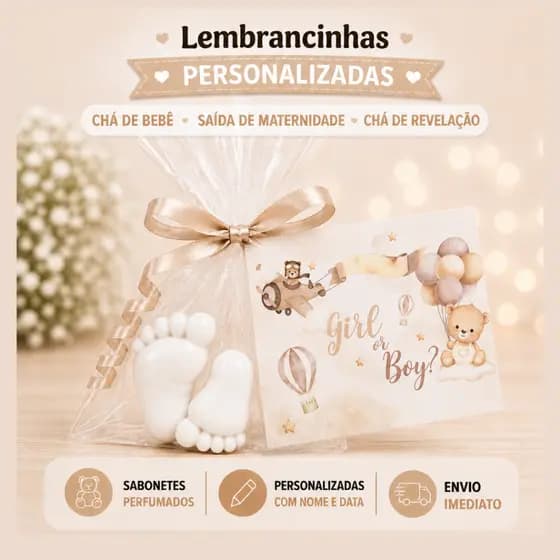 kit 40 Pezinhos 20 pares  lembrancinha saída de maternidade