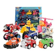 Kit 9 Carrinhos Patrulha Canina Fricção Brinquedo Infantil Menino Menina Coleção Educativa