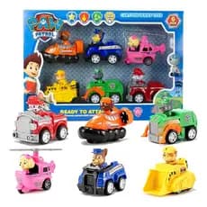 Kit 6 Carrinhos Patrulha Canina Fricção Brinquedo Infantil Menino Menina Coleção Educativa