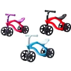 Bicicleta De Equilíbrio Infantil Sem Pedal 4 Rodas Futurista Vermelha Rosa Azul Unissex
