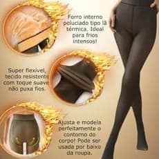 Meia-Calça Térmica Forrado Grosso Translúcida Marrom  Tamanho Único  45-75KG  Altura 150-185CM