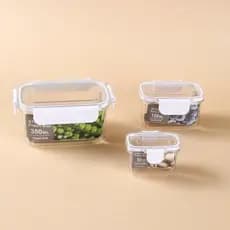 Kit 3 Potes Hermeticos Retangulares Organizacao Conservacao Alimentos Cozinha