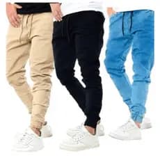Calças Jeans Sarja Masculina Jogger Premium Com Elastico