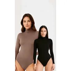 Body Feminino Gola Alta e Manga Longa – Estilo Sofisticado com Conforto Premium | Fecho Moderno | Promoção Exclusiva!