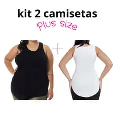 kit 2 regatas tapa bumbum PLUS SIZE básica crossfit academia beach tennis uv50+