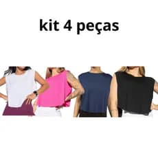 kit 4 croppeds fitness básico academia crossfit beach tennis