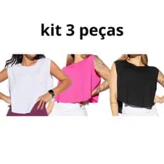 Kit 3 croppeds academia básico beach tennis uv50+