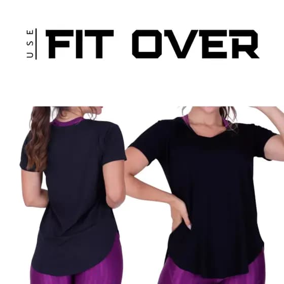 Blusa tapa bumbum com manga curta academia básica