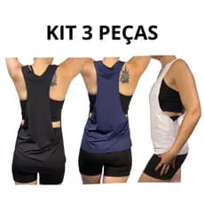 Kit 3 camisetas fitness cavada academia crossfit beach tennis