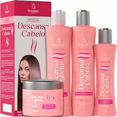 kit Shampoo Condicionador Máscara de hidratação leave in Descansa Cabelo Liso Itenso Hidratação Reparação Reconstruçao