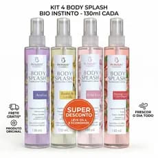 Kit C/4 BODY SPLASH Desodorante Corporal Colônia Perfume Fragrância Irresistível Bio instinto 130ML