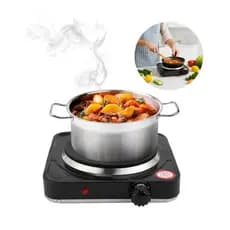 Fogão Cooktop de Mesa 1 Boca Preto Fogareiro Elétrico 110V Camping Viagens Pesca