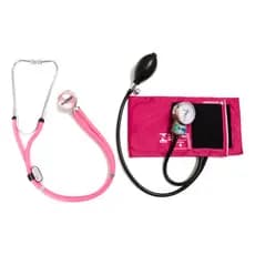 Kit Esfigmomanômetro + Estetoscópio Rappaport P.a. Med Color Rosa