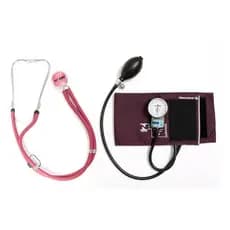 Kit Esfigmomanômetro + Estetoscópio Rappaport P.a. Med Color Bordô