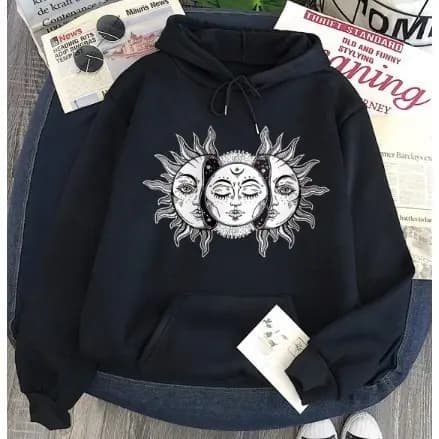Moletom Canguru Estampa Lua Constelação Sol Unissex