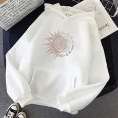 Moletom Feminino Com Capuz De Lã Estampado Top