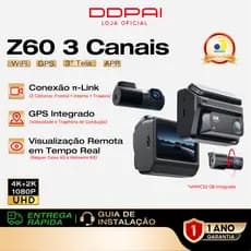 DDPAI Z60 Suporta Visualização Remota Câmera Veicular 4K WiFi 5GHz GPS Visão Noturna 2.0 Tela IPS de 3" APP ADAS