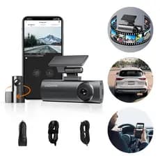 DDPAI N1 Dual Câmera Veicular 1296p+1080p Uber Nightvis App Sensor G Modo de Estacionamento 24 Hora