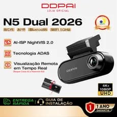 Câmera Veicular DDPAI N5 Dual 2026 Suporte a Monitoramento Remoto em Tempo Real 4K HDR +1080P WiFi 5G GPS G-Sensor
