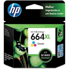 Cartucho HP 664XL Colorido Original (F6V30AB) Para HP Deskjet 2136 2676 3776 5076 5276 CX 1 UN
