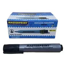 Pincel Marcador Permanente Mp 616 Recarregável - Masterprint Cor Preto Caixa c/12 Unidades.