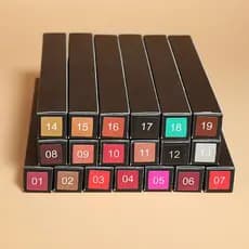 Caneta vermelha de longa duração, 22 cores, lábios transfronteiriços, poste de madeira, pacote de coloração de boca, can