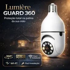 Câmera Lâmpada WiFi 360° Lumière Guard Full HD 1080p Visão Noturna Colorida Áudio Segurança Rotativa