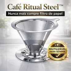 Café Ritual Steel™ Coador de Café Inox 103 Permanente Reutilizável Econômico Sem Filtro de Papel