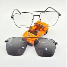 Armaçao para oculos METALICO,Clip-On 2em1