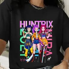 Camisa Moda K-pop Hunters Guerreiras – Camiseta T-shirt Unissex 100% Algodão Estilosa
