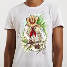 Lançamento Camisa 100% Algodão Camiseta Boiadeiro Orixá Umbanda Camdoblé Envio Rápido