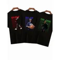 Kit 03 Rapper Camiseta Eminem 50 Cent Dr. Dre Blusas Unissex T-shirt