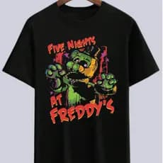 Camisetas Jogos Terror FNAF Frente Camisa Games Pizza Five Nights At Freddy´s T-shirt Estampadas Halloween Day Club