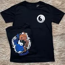 Camiseta Simbolo Yin Yang Carpa Blusa Japonesa T-shirt Algodão 100% Camisa Oriental Bem e Mal Lançamento 2024