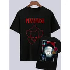 Camisetas Terror Halloween T-shirt Blusas Filmes e animaçôes Camisa Horror Algodão