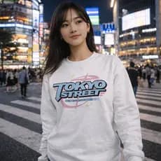Moletom Feminino Tokyo Street Estilo Japonês 100% Algodão Premium Blusa Feminina Estilosa Roupa Feminina Streetwear Casu