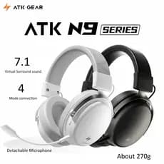 ATK N9 Pro Ultra Fone De Ouvido Sem Fio Com Microfone 7.1 Som Quatro Modo E-sports Leve Baixa Latência Redução Ruído Pre