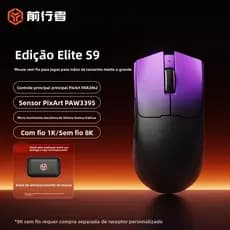Eweadn S9 Mouse Para Jogos Sem Fio 59g Leve Ergonômico 3395 8k Polling Baixa Latência Bluetooth Pc Escritório Mãos Média