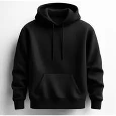 Moletom Preto Canguru Liso Básico 100% Algodão