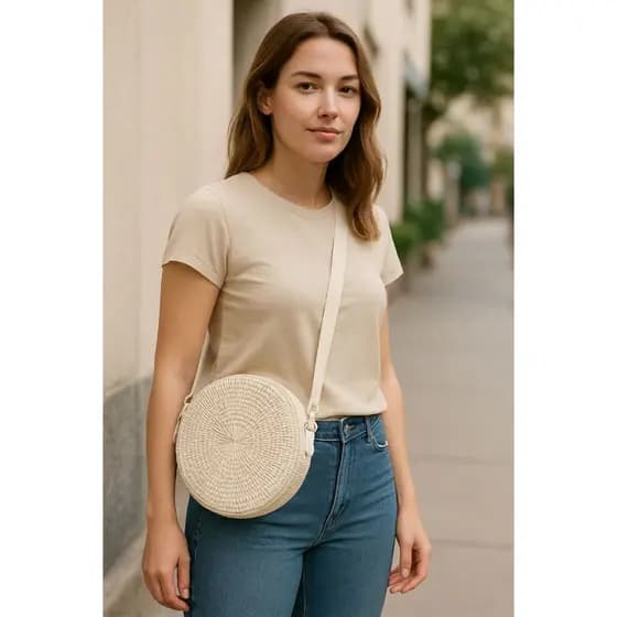 Bolsa Feminina Verão, Transversal, Praia, Redonda Casual