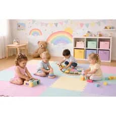 Kit 9 unidades Tatames Candy Colors EVA 50cm x 50cm x 1cm-  Premium - Bebê