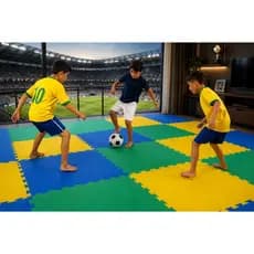 Kit 12 tatames Eva Colorido 50x50x 1cm Futebol Decoração Crianças Unissex