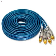 Cabo Rca Automotivo Blindado 5 Metros 2X2 Profissional Azul Plug Metal Som