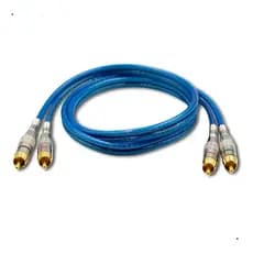 Cabo Rca 1 Metro Dupla Blindagem 5mm Plug Metal Blindado Cor Azul UPPERTECH